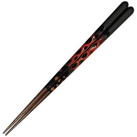 Wakasa Lacquer Chopsticks 264598 Natural Wood, Dishwasher Safe, 8.5 inches (21.5 cm), Cherry Blossom Carving Cherry Blossoms, Red, Made in Japan