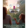 GURECOD Window Bird Feeder with Removable Feeding Tray for Backyard
