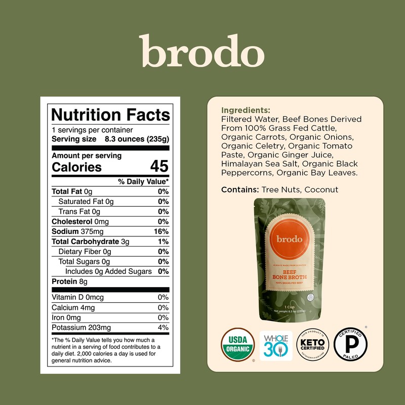 Brodo Classic Variety Pack with Collagen & Protein, Includes Organic