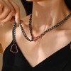 Heart Slip Chain Necklace Submissive Collar Chokers for Women Cuban