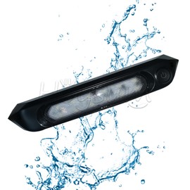 Hoysum 12-28v Exterior Light Dimmable 11'' RV Awning Lights 12volt 24v LED Utility Lighting for Boats Trailer Camper with Dimmer Switch 3-Levels Brightness Waterproof (black)