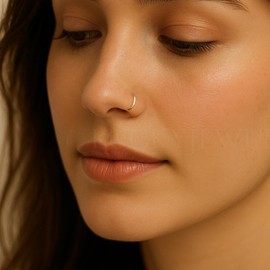 925 Sterling Silver Fake Nose Ring Hoop - Small Clip-On Faux Nose Cuff for Women & Men, No Piercing Needed, Tiny Unisex Nose Jewelry