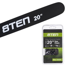 8TEN 20" Chainsaw Guide Bar & Chain .050 3/8 72DL for Stihl 066 044 088 GB Silver Streak 33RS-72 591119472