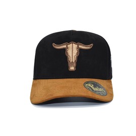 PIALES. Viejo Oeste, Gorra 5 Paneles Estilo Gamuza, Unisex para Adulto. (Negro)