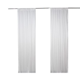 SweetEasy 2pcs 5ftx10ft Backdrop Curtain Draperies for Wedding Bridal Shower Birthday Background Stage Engagement Event Festival Celebration Party Reception Window Decoration Panel(White)