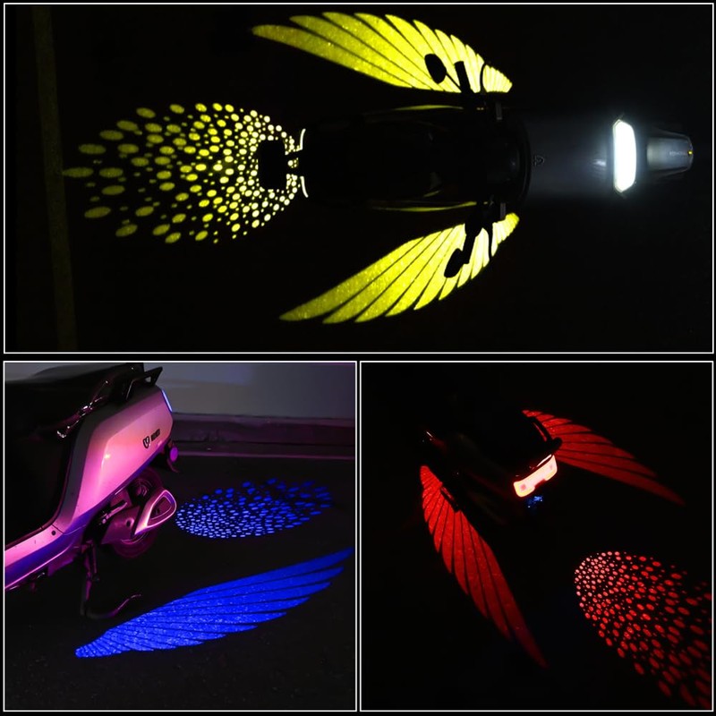 OBEST Motorcycle Modification Light, Angel Wings Coloured LED Light, Mobile