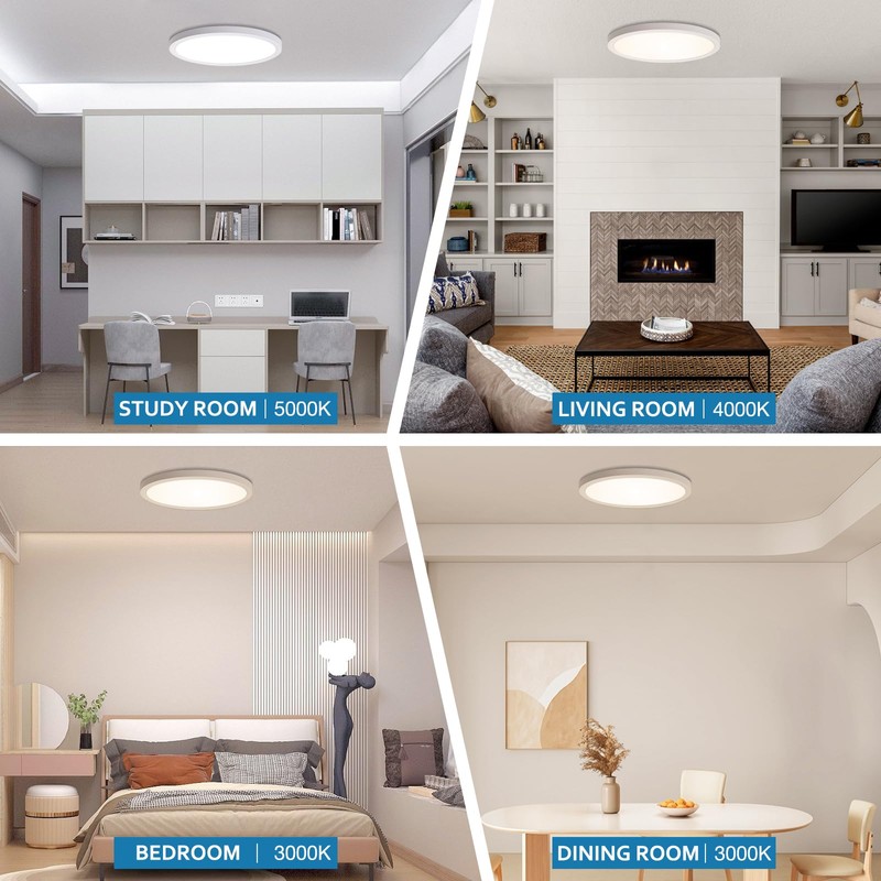 15.8 Inch Dimmable Large LED Flush Mount Ceiling Light 2