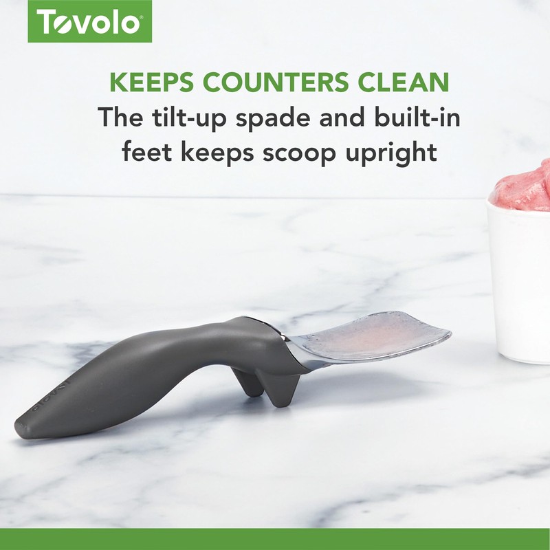 Tovolo Tilt-Up Ice Cream Spade, Charcoal – Ergonomic Zinc Alloy