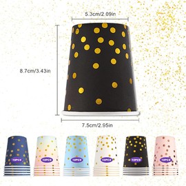 YZDZSW 60 Pcs Paper Cups, 9oz/250ml Multicolor Drinking Cup, Colorful Polka Dot Paper Cups Disposable Drinking Cups for Party DIY Holiday Barbecues and Wedding Birthday(6 Colors)