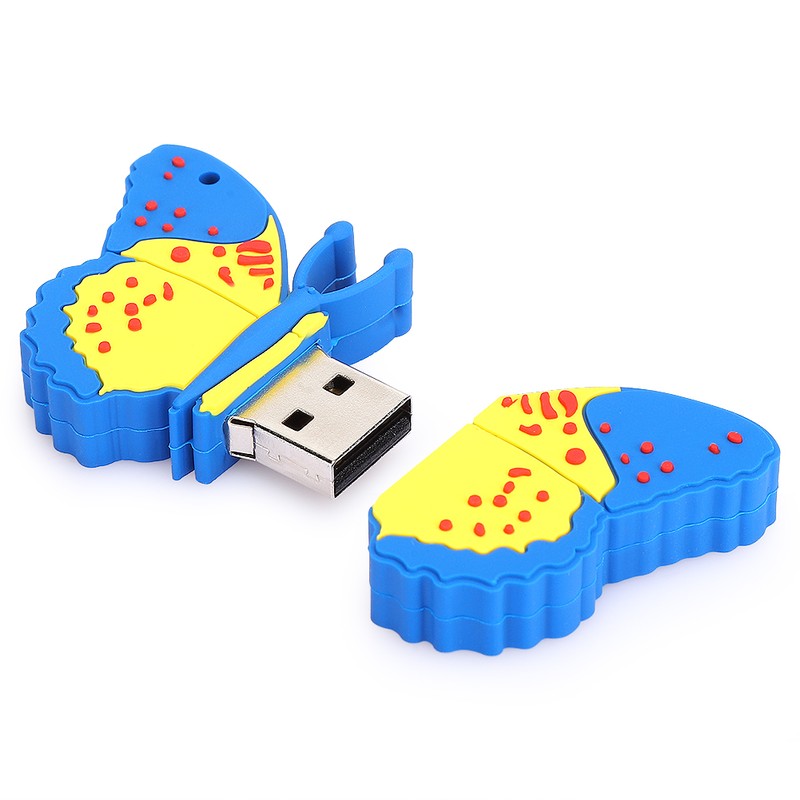 Cartoon U Disk PVC Small USB Butterfly Pattern Flash Pen