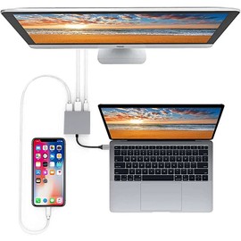 Adaptador USB C a HDMI, USB tipo C digital AV multipuerto, 3 en 1 hub Thunderbolt 3 convertidor a HDMI 4KUSB 3.0USB-C puerto de carga rápida,...      