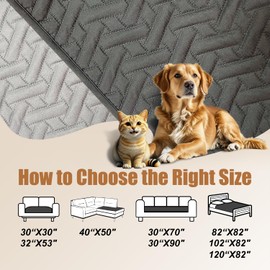 Asatdd Waterproof Dog Couch Cover, Soft Pet Bed Cover, Furniture Sofa Car Protector for Puppy Dog Cat and Pet, 30" x 90", 1 Pack