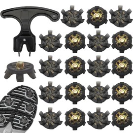 20PCS Golf Shoe Spikes, M6 Tooth Replacement Golf Shoe Studs with Shoe Nail Remover, Universal Golf Shoe Cleats with Metal Threading, Outdoor Anti-slip Cricket Shoe Cleats for More Stability & Comfort