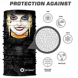 Skull Face Mask Bandanas, Neck Gaiter, Headwear, Magic Scarf, Headband for dust sun wind (Hr040961)