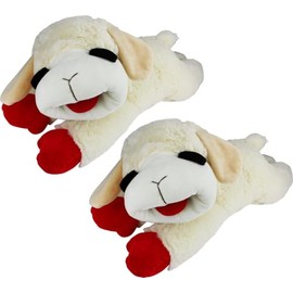 HDP Lambchop Plush Dog Toy 24" with Squeaker Color:White 24" Size:Set of 2