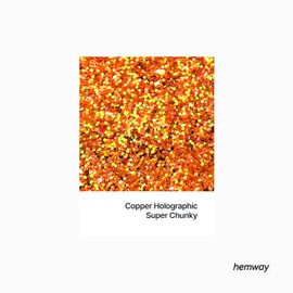 Hemway Eco Friendly Biodegradable Glitter 100 g / 3.5 oz Organic Cosmetic Safe Sparkle Vegan for the Face, Eyeshadow, Body, Hair, Nail and Festival - 1/8 Inch 0.125 Inch 3 mm - Copper Holographic