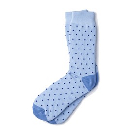 Calcetines de vestir para hombre, diseño de lunares, Azul claro y azul., Talla única