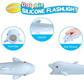 Kids Flashlight Rechargeable, Small LED Flashlights, Birthday Gifts for Boys & Girls, Flash Light, Handheld Flashlights for Children or Adults, Dolphin Flashlight for Camping, Home&Outdoor -1 Pack