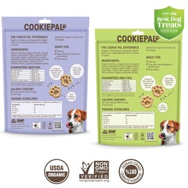 Cookie PAL Variety Pack Organic Soft Dog Treats (Peanut Butter Apple & Blueberry Pumpkin), Low Calorie Human Grade Biscuits, Non-GMO, Perfect for Training Dog Treats, 8.8 oz (Pk of 4)