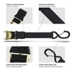 Ratchet Tie Down Straps with Safety Clip 4-Pack 1" x