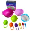 10Pcs Nesting Bowls Sets, Colorful Plastic Mixing Bowl with Sieve,