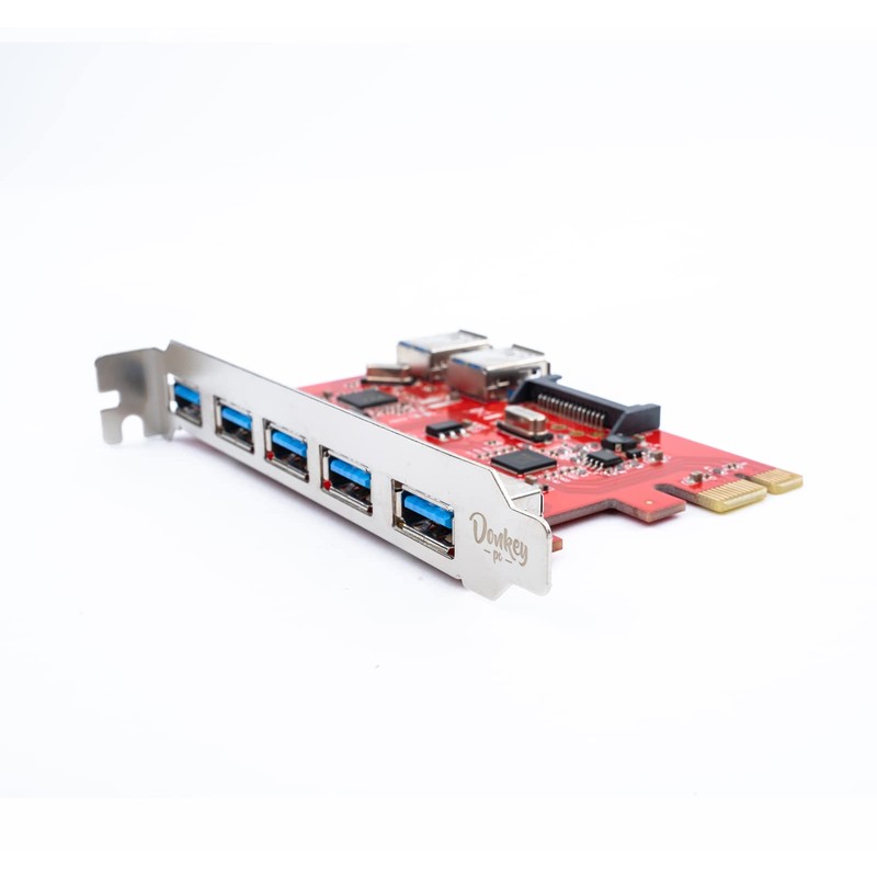 Donkey pc Donkey pc PCI-auf-USB-Verl?ngerungskarte PCI-E auf 5 Ports USB