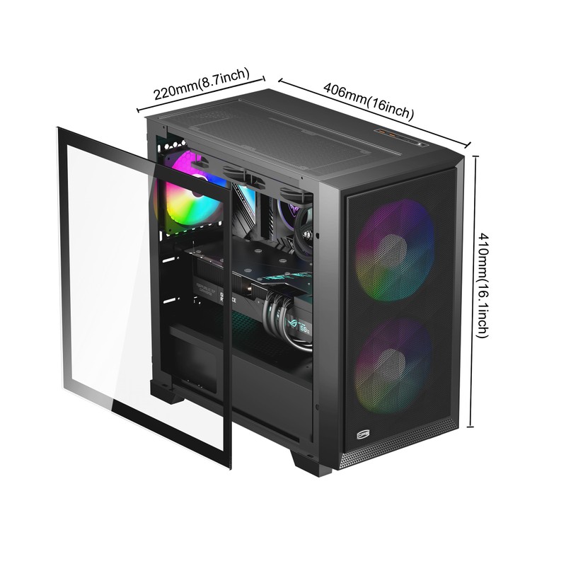 PCCOOLER CPS C3D310 Airflow M-ATX PC Case Mid Tower Desktop