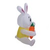 59.8in Inflatable Happy Easter Bunny Decoration Inflatable Rabbit Sitting Holding