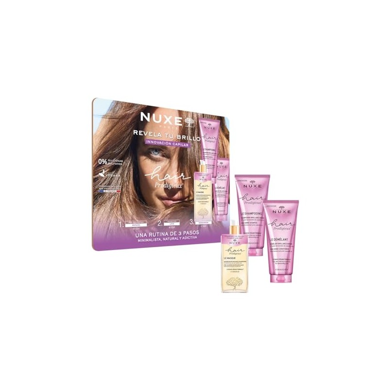 Nuxe Hair Prodigieux Innovación Capilar para Cabello. Kit Rutina de