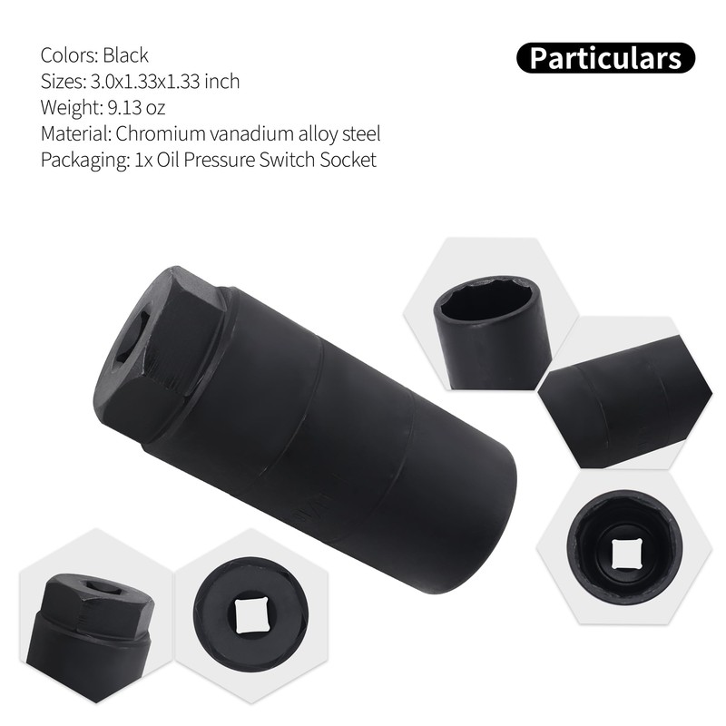 OXCANO Oil Pressure Sensor Socket,1 1/16 Socket Switch Compatible with