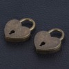 Antique Brass Padlock with Key Vintage Heart Shape Anti-Theft Mini