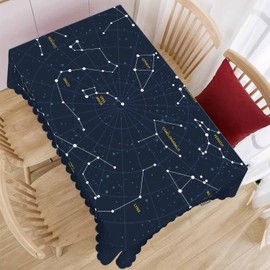 Beabes Sky Map Rectangle Tablecloth 52x70 Inch Cosmos Stars Constellations Galaxy Space Dining Table Cloth Table Cover for Home Kitchen Restaurant Party Buffet Picnic, 4-6 Seats
