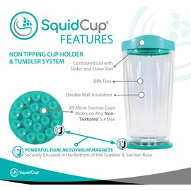 SquidCup - Non Tip Boat Cup Holder & Tumbler System, Teal