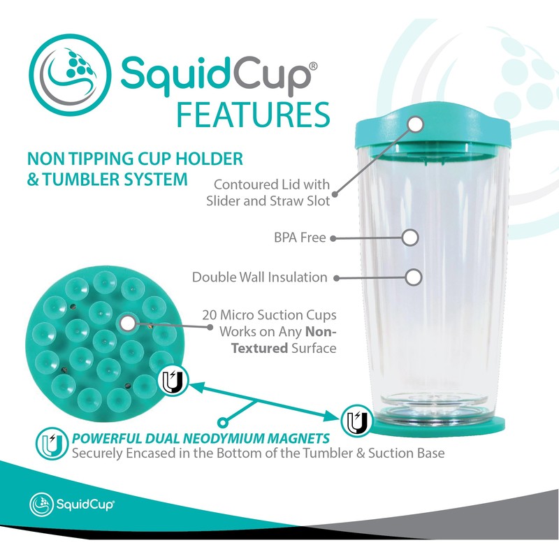 SquidCup - Non Tip Boat Cup Holder & Tumbler System,