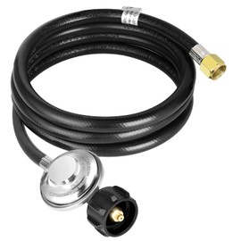 5 FT Propane Regulator and Hose Universal QCC1 Grill Replacement for Most LP Gas Grill, Patio Heater, Fire Pit and More, Low Pressure, 3/8 inch Female Flare Nut