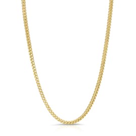 The Gold Gods Franco Gold Chains for Men (2.5MM) — 18k Gold Plated Jewelry — 18k Gold Necklace for Men — Men Accessories — Gold Jewelry For Men (28” length)