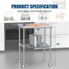 Chingoo Stainless Steel Table with Wheel Caster 24 x 24