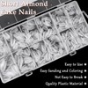 AddFavor 600pcs Short Almond Nail Tips, Soft Gel X Nail