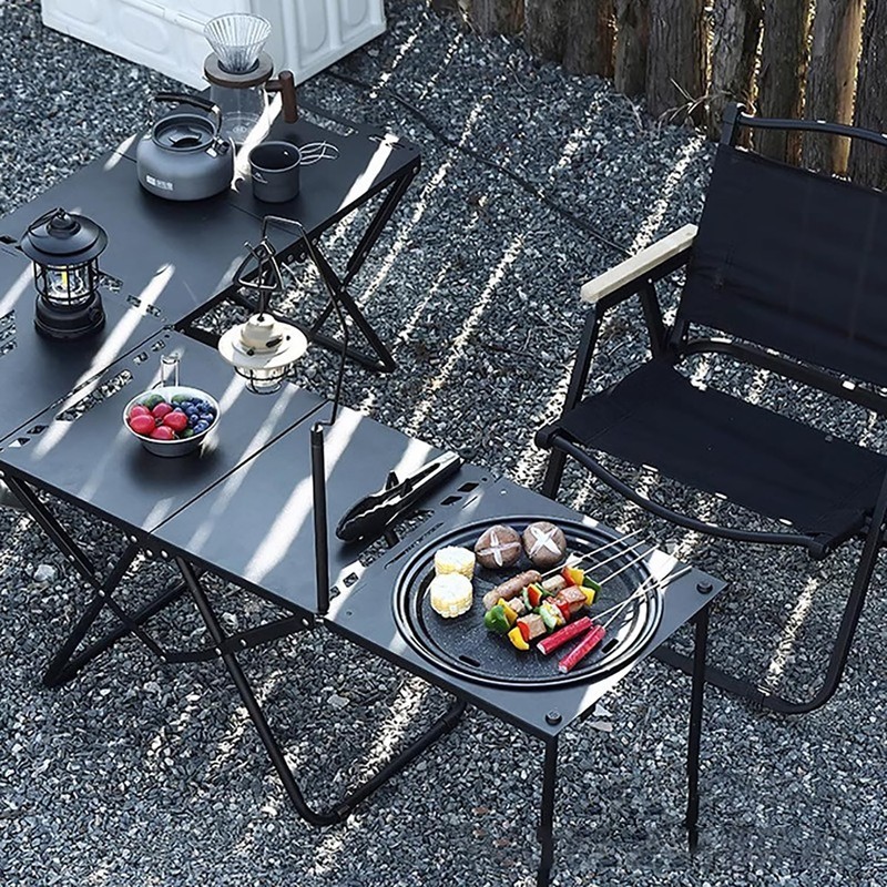 BIGPETS Outdoor Multifunctional Folding Grill Table, Portable Foldable Tactical Combinable