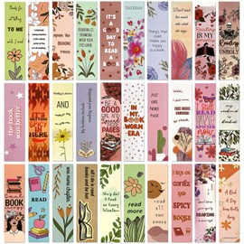 GSCWLD 30 PCS Aesthetic Paper Bookmarks for Reading,Romantic Funny Bookmark for Women Book Lovers,Reading Page Markers Students Teachers School Supplies