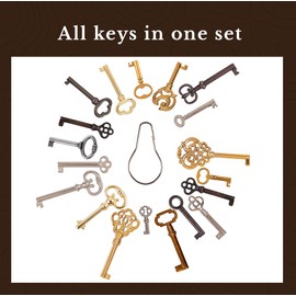 Skeleton Key Set Reproduction for Antique Furniture - Cabinet Doors, Grandfather Clocks, Dresser Drawers Vintage Old Furniture | KY-20S