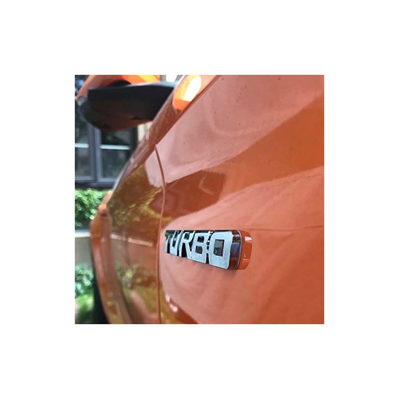 Turbo Emblem Sign Chrome Lettering 3D Logo Car Sticker Tuning