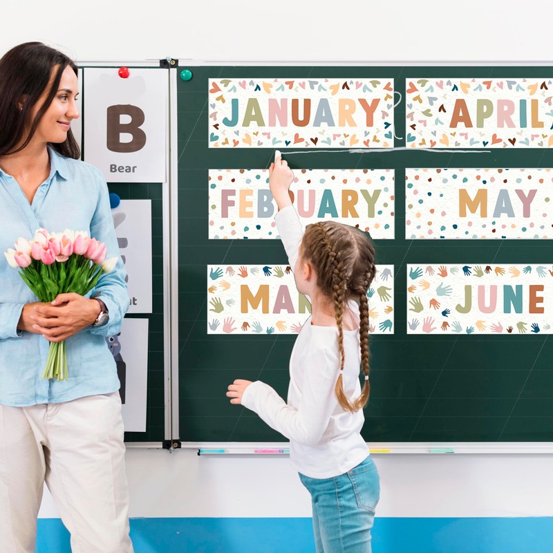 XMBHHRM 60 Pcs Months of The Year for Classroom, Back