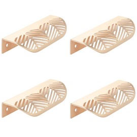 TopHomer 4 Pack Door Handles 117mm x 44mm Leaf Shaped Handles for Kitchen Cabinet Drawer Cabinet Hardware Decorative Furniture Knobs