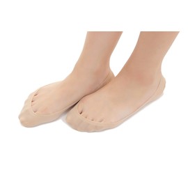 Liapom Women's Socks, Foot Covers, Shallow Shoes, 2 Pairs, Cover Socks, Anti-Slip, No Slip, Women's 9.4 - 10.2 inches (24.0 - 26.0 cm), Beige