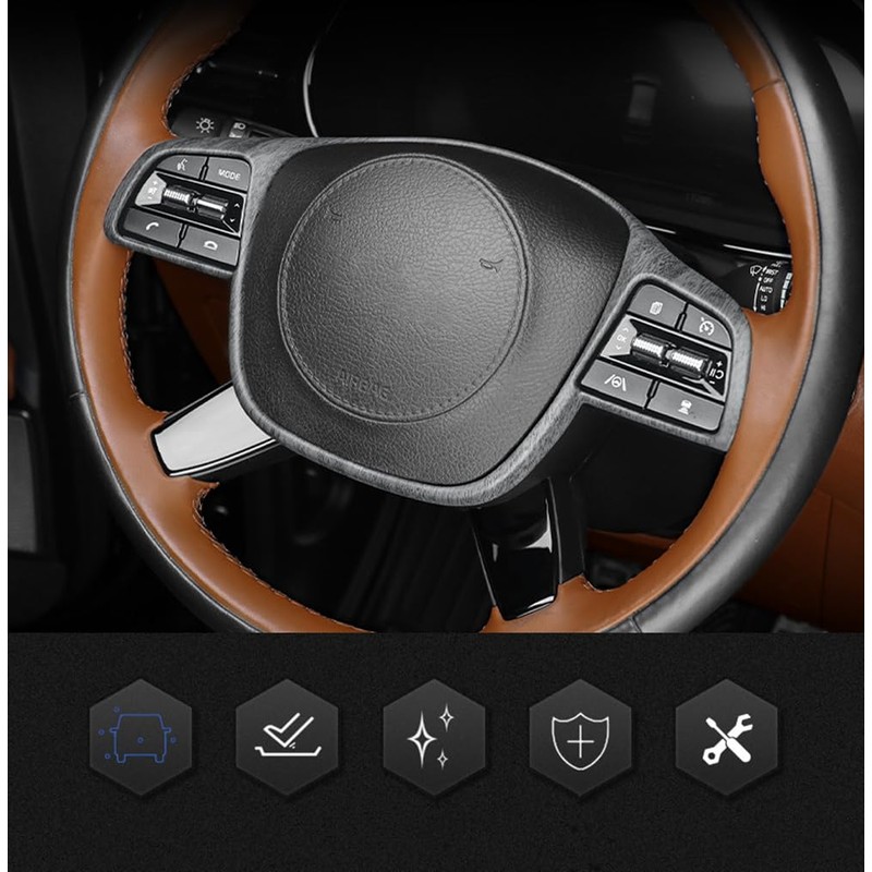 JUIVEEL ABS Car Steering Wheel Frame Cover Steering Wheel Button