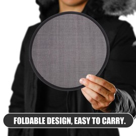 Cabilock 2pcs Portable Small Round Fan Classical Round Fan Dancing Prop Foldable Hand Held Fans for Performance Handle Hand Fan Advertising Fan, Black