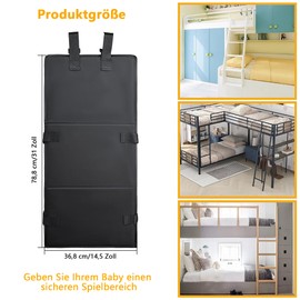 GWAEPU Bunk Bed Ladder Cover: Bunk Bed Ladder Protection, Children's Bunk Bed Ladder Cover Adjustable with Secure Buckles, Prevent Children from Climbing on Ladders, Black