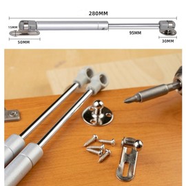 Gas Struts Gas Springs 100N Stay Support Kitchen Cabinet Door Hinge,Soft Close Lid Hinge,Gas Shocks,Toy Box Hinges,[2 Pack]