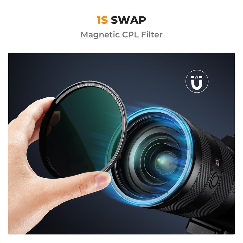 K&F Concept 52MM Magnetic Polarising Filter Circular Polarizing CPL, Ultra